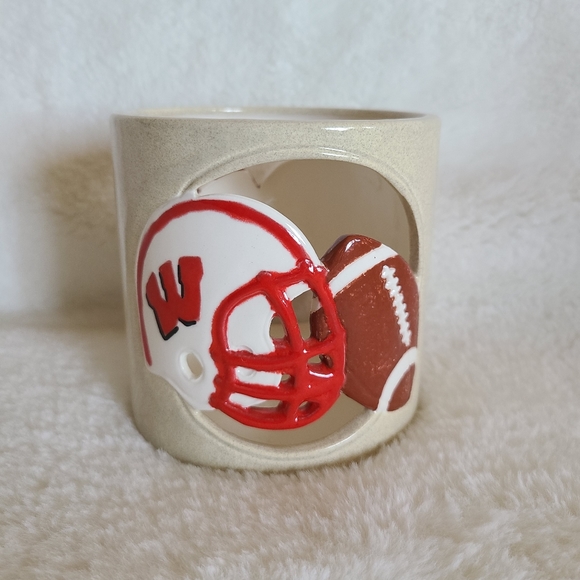 Wisconsin ceramic holder ❤️🤍🏈 - Picture 2 of 5